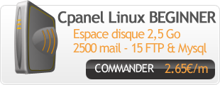 hébergement linux 2,5 Go d'espace disque